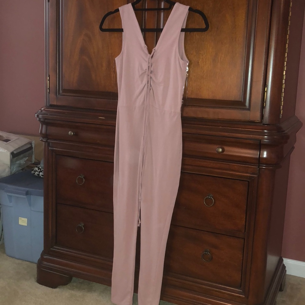 Pink, Laced up front, Jump Suit
